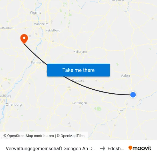 Verwaltungsgemeinschaft Giengen An Der Brenz to Edesheim map