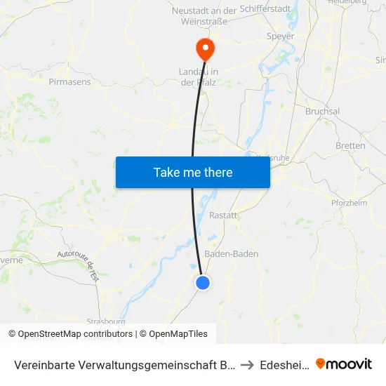 Vereinbarte Verwaltungsgemeinschaft Bühl to Edesheim map