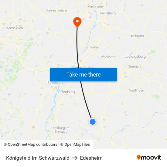 Königsfeld Im Schwarzwald to Edesheim map
