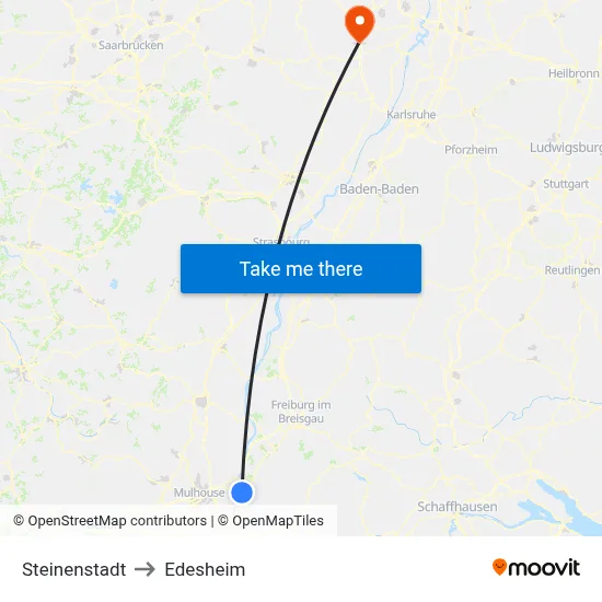 Steinenstadt to Edesheim map