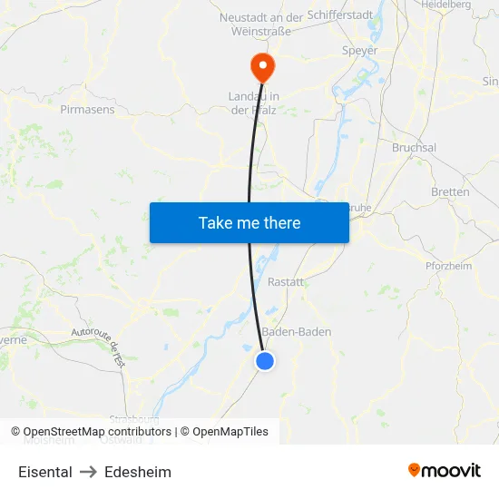 Eisental to Edesheim map