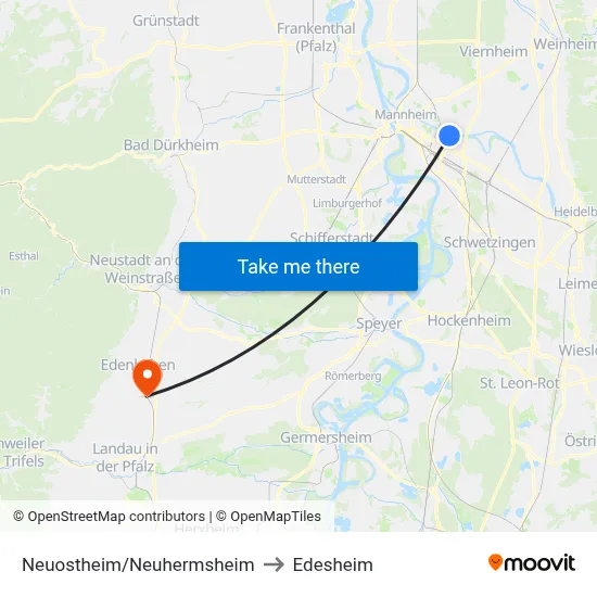 Neuostheim/Neuhermsheim to Edesheim map