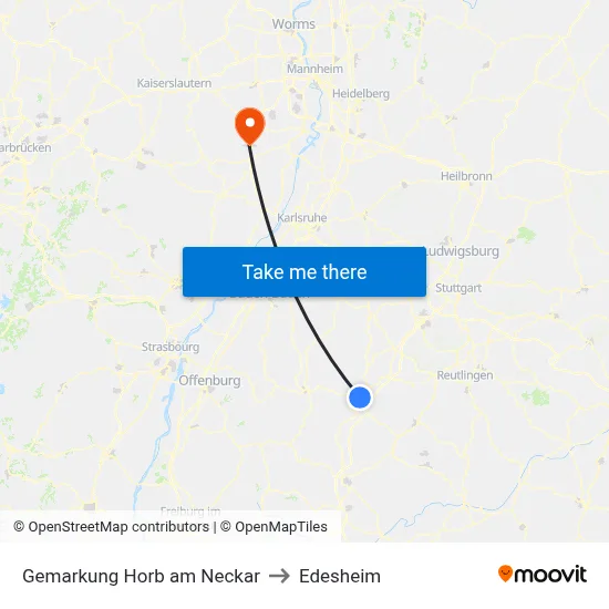 Gemarkung Horb am Neckar to Edesheim map