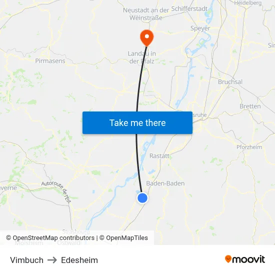 Vimbuch to Edesheim map