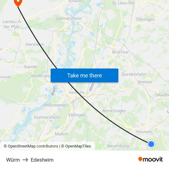 Würm to Edesheim map