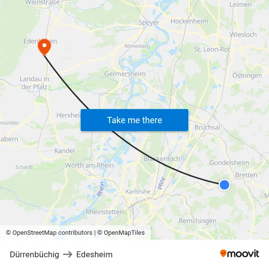 Dürrenbüchig to Edesheim map