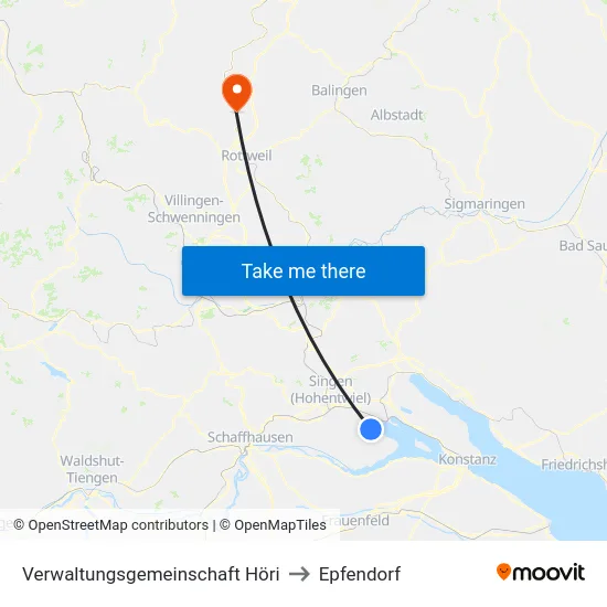 Verwaltungsgemeinschaft Höri to Epfendorf map