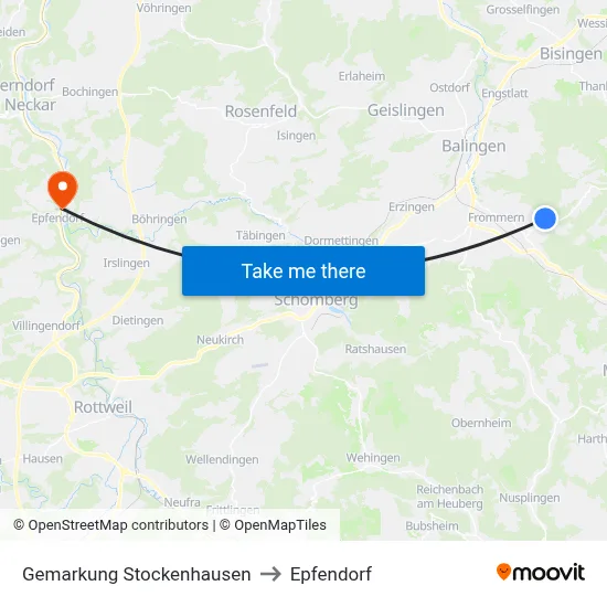 Gemarkung Stockenhausen to Epfendorf map