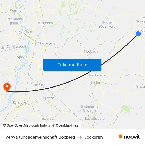 Verwaltungsgemeinschaft Boxberg to Jockgrim map