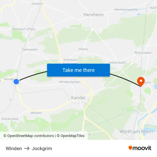 Winden to Jockgrim map