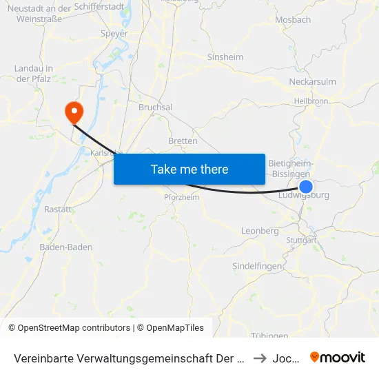 Vereinbarte Verwaltungsgemeinschaft Der Stadt Freiberg am Neckar to Jockgrim map