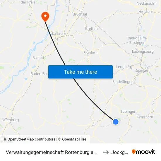 Verwaltungsgemeinschaft Rottenburg am Neckar to Jockgrim map