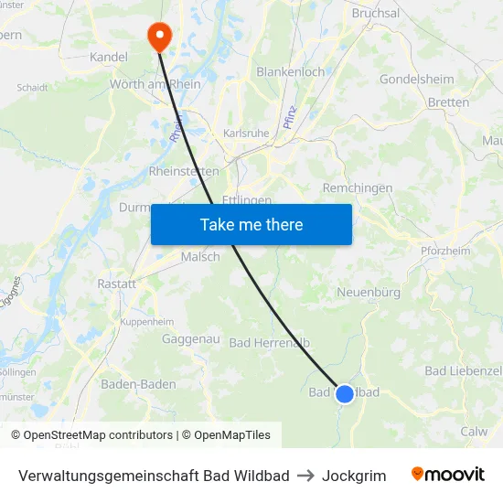 Verwaltungsgemeinschaft Bad Wildbad to Jockgrim map