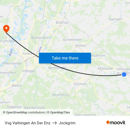 Vvg Vaihingen An Der Enz to Jockgrim map