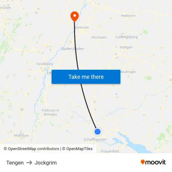 Tengen to Jockgrim map
