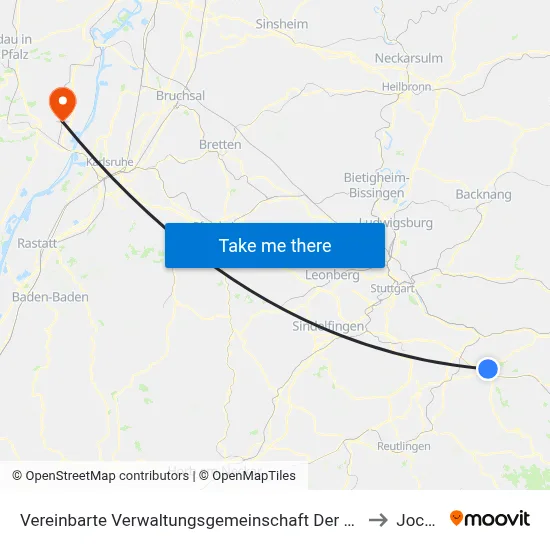 Vereinbarte Verwaltungsgemeinschaft Der Stadt Kirchheim Unter Teck to Jockgrim map