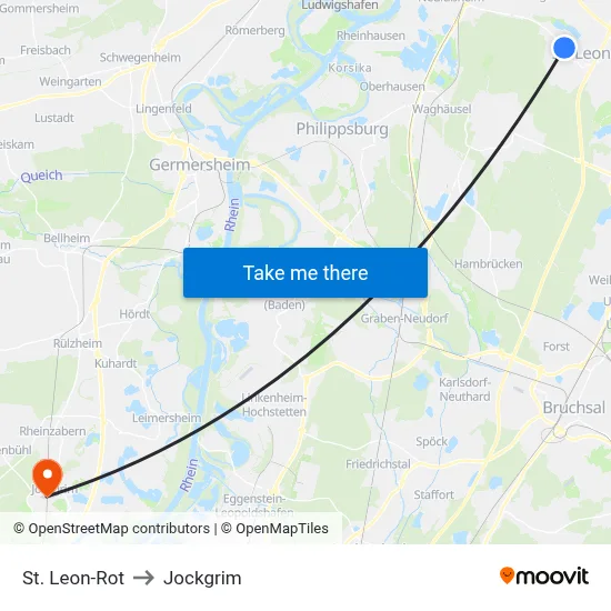 St. Leon-Rot to Jockgrim map