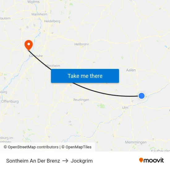 Sontheim An Der Brenz to Jockgrim map