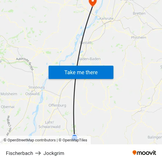 Fischerbach to Jockgrim map
