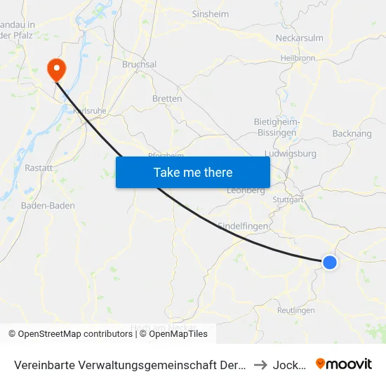 Vereinbarte Verwaltungsgemeinschaft Der Stadt Nürtingen to Jockgrim map