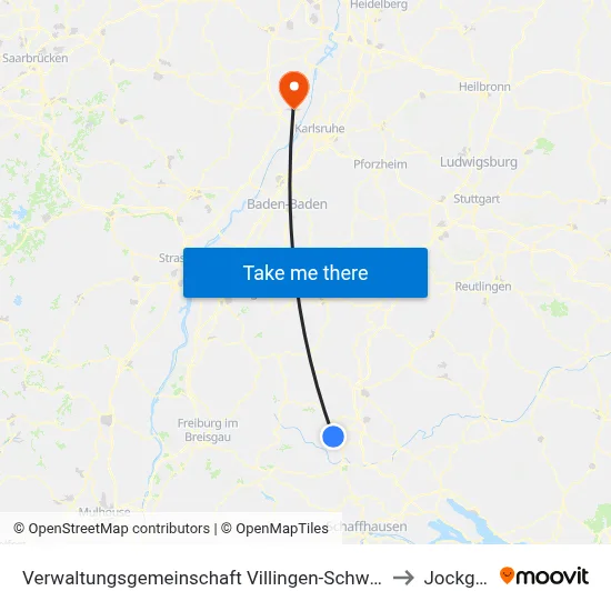 Verwaltungsgemeinschaft Villingen-Schwenningen to Jockgrim map