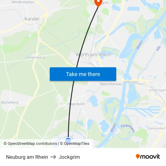 Neuburg am Rhein to Jockgrim map