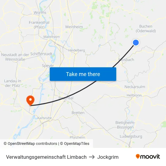 Verwaltungsgemeinschaft Limbach to Jockgrim map