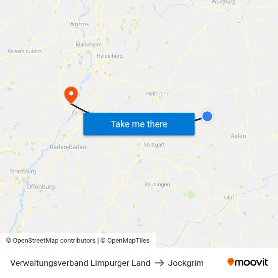 Verwaltungsverband Limpurger Land to Jockgrim map