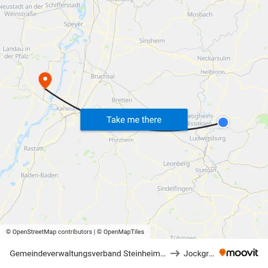 Gemeindeverwaltungsverband Steinheim-Murr to Jockgrim map