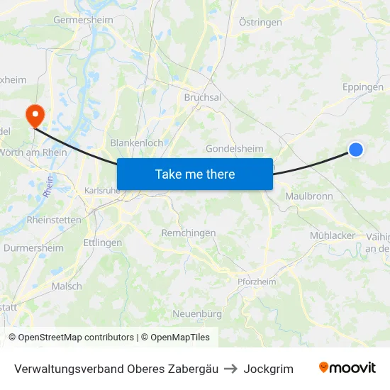 Verwaltungsverband Oberes Zabergäu to Jockgrim map