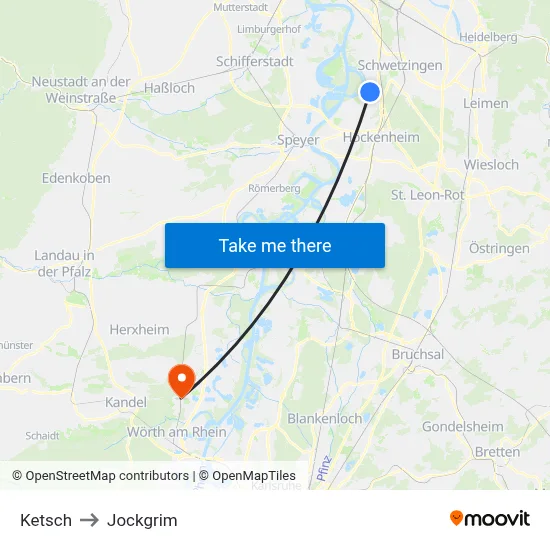 Ketsch to Jockgrim map