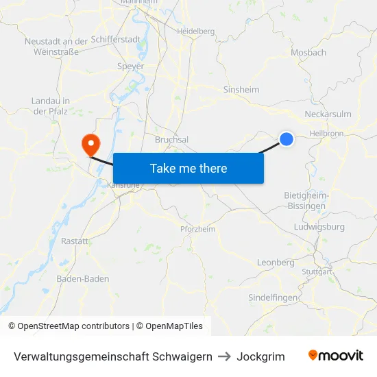 Verwaltungsgemeinschaft Schwaigern to Jockgrim map