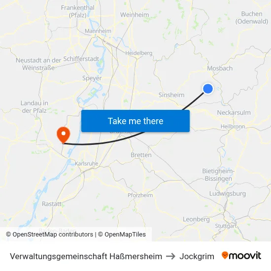Verwaltungsgemeinschaft Haßmersheim to Jockgrim map