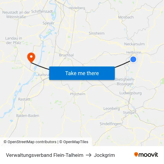 Verwaltungsverband Flein-Talheim to Jockgrim map