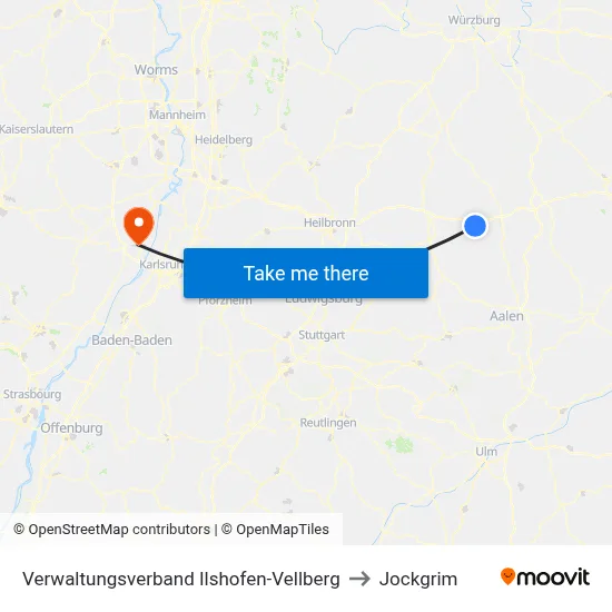 Verwaltungsverband Ilshofen-Vellberg to Jockgrim map