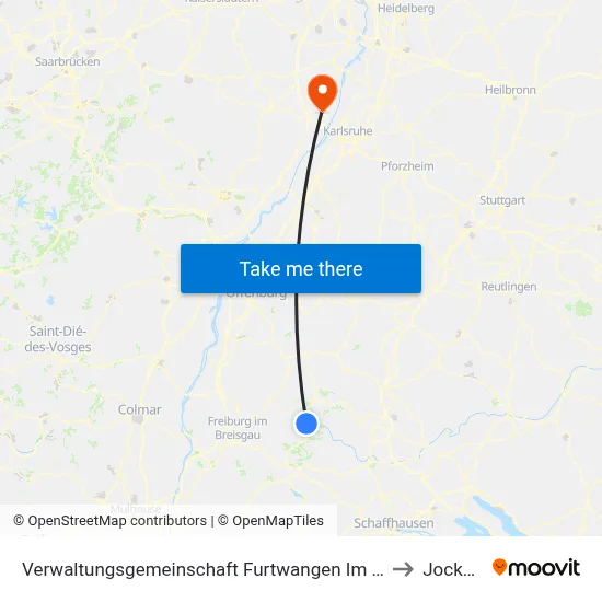 Verwaltungsgemeinschaft Furtwangen Im Schwarzwald to Jockgrim map