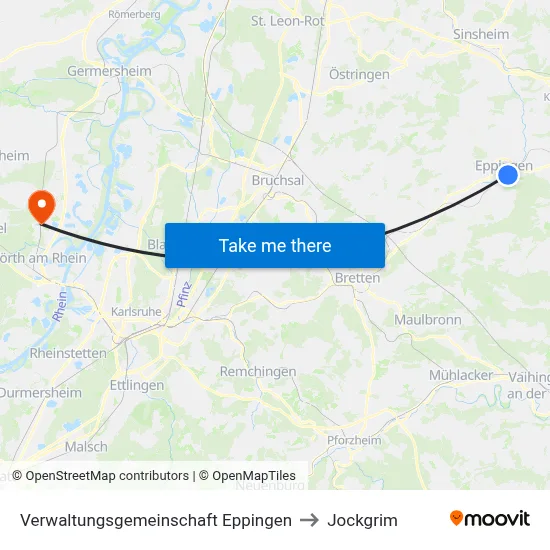 Verwaltungsgemeinschaft Eppingen to Jockgrim map