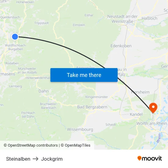 Steinalben to Jockgrim map