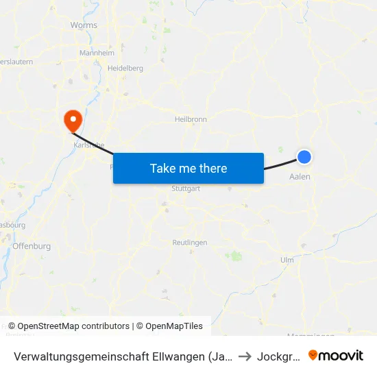 Verwaltungsgemeinschaft Ellwangen (Jagst) to Jockgrim map