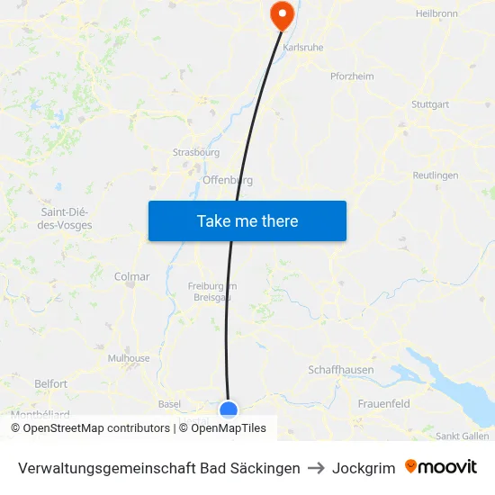 Verwaltungsgemeinschaft Bad Säckingen to Jockgrim map
