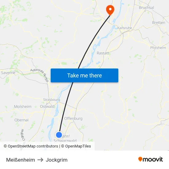 Meißenheim to Jockgrim map