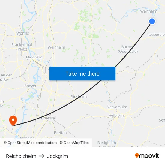 Reicholzheim to Jockgrim map