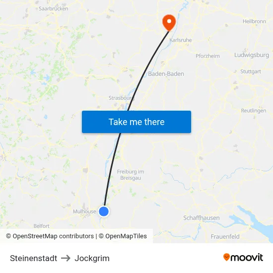 Steinenstadt to Jockgrim map