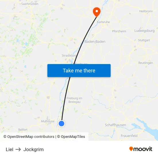 Liel to Jockgrim map