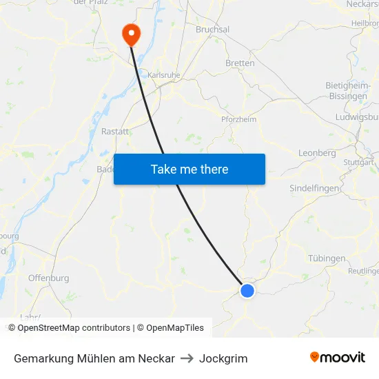 Gemarkung Mühlen am Neckar to Jockgrim map