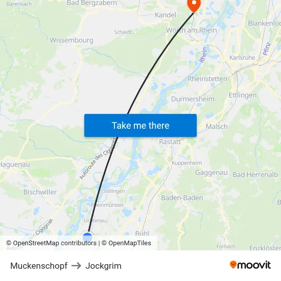 Muckenschopf to Jockgrim map