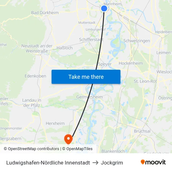 Ludwigshafen-Nördliche Innenstadt to Jockgrim map
