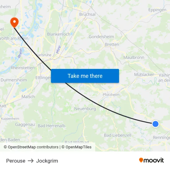 Perouse to Jockgrim map