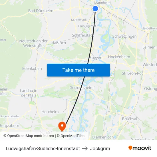 Ludwigshafen-Südliche-Innenstadt to Jockgrim map