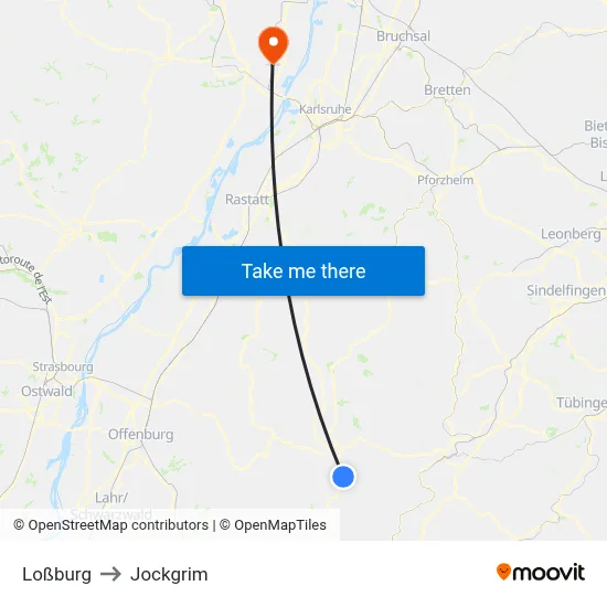 Loßburg to Jockgrim map